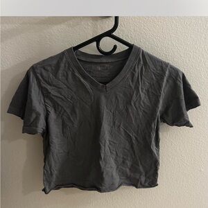 Brandy Melville Gray V-Neck Women's crop Top